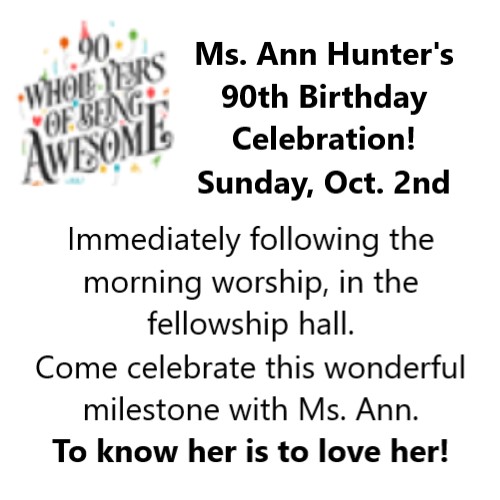 Ann Hunter's 90th Birthday Celebration