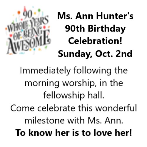Ann Hunter's 90th Birthday Celebration