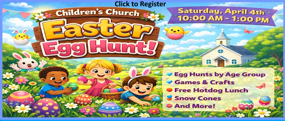 Egg Hunt Saturday April 4th 10:00 - 1:00